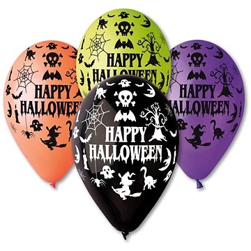 Balónky pastelové Happy Halloween - mix barev - 30 cm (5 ks)                                         - Balonky