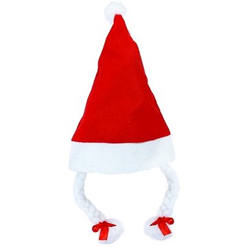 Čepice vánoční s copy - santa claus - vánoce - Doplněk ke kostýmu
