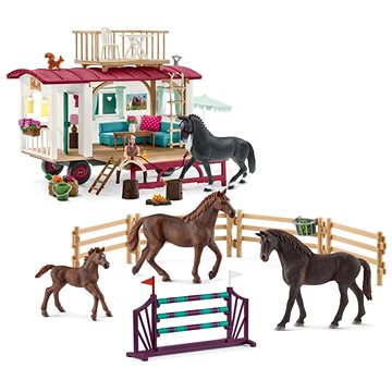 Schleich Caravan and Training Accessories with Horses - Figure Accessory Set | Alza.cz