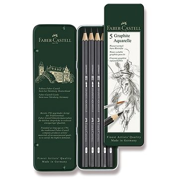 

FABER-CASTELL Aquarelle v plechové krabičce, šestihranná - sada 5 ks