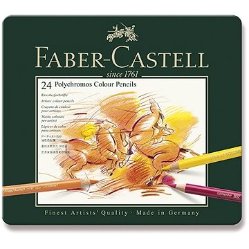 

Pastelky FABER-CASTELL Polychromos v plechové krabičce, 24 barev