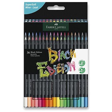 Pastelky FABER-CASTELL Black Edition, 36 barev