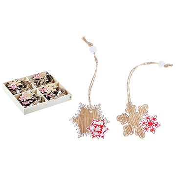 

Set 24ks hvězda dřevo 4cm s korálkem