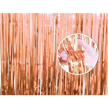 Párty závěs- růžovo-zlatý - rosegold - 90 x 240 cm