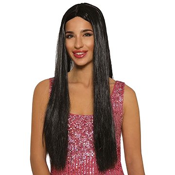 

Guirca černá paruka dlouhá Morticia Addams