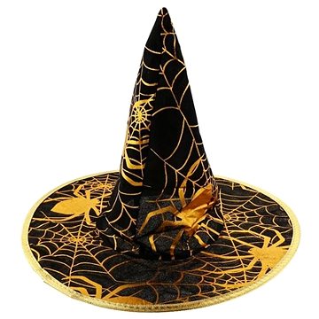 

Klobouk Čarodějnice - Čaroděj - Zlatý Potisk - Halloween - 32 cm