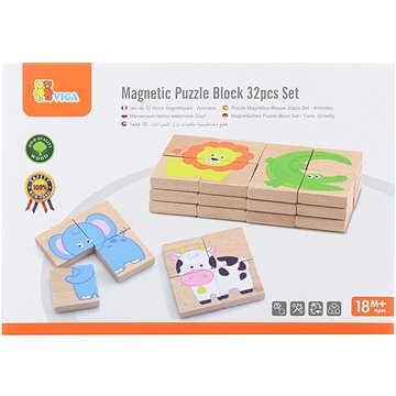 

Dřevěné magnetické puzzle - zvířátka