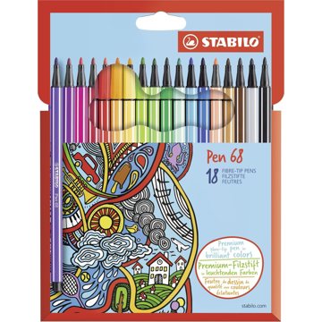 

STABILO Pen 68 kartonové pouzdro 18 barev