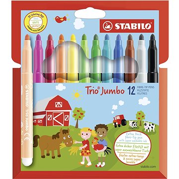 STABILO Trio Jumbo pouzdro 12 barev - Fixy