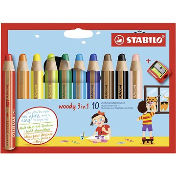 

STABILO woody 3 v 1, pouzdro s ořezávátkem 10 barev