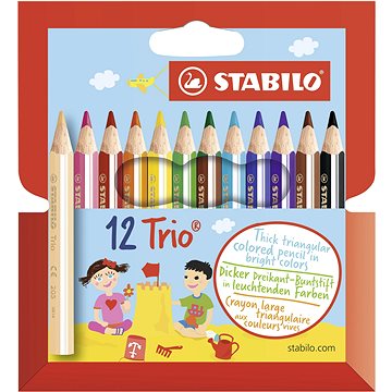 

STABILO Trio silné, krátké, pouzdro 12 barev