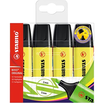 

STABILO BOSS ORIGINAL pouzdro 4 ks, žlutý