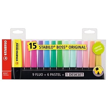 

STABILO BOSS ORIGINAL deskset 15 ks (neon + pastel)