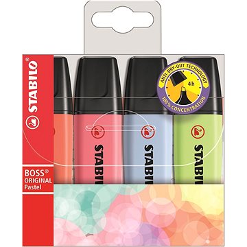 STABILO BOSS ORIGINAL Pastel pouzdro 4 ks mix barev č. 2