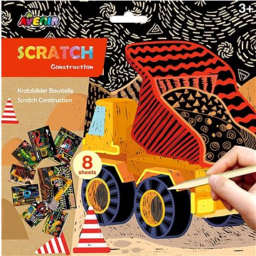 

Škrabací obrázky 8 ks - bagr