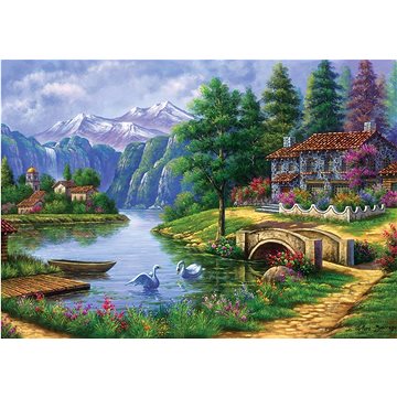 

Puzzle Vesnice u jezera 1500 dílků