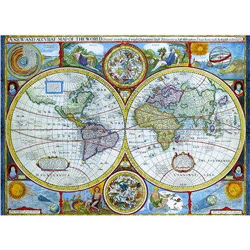 

Puzzle Starodávná mapa světa 1000 dílků