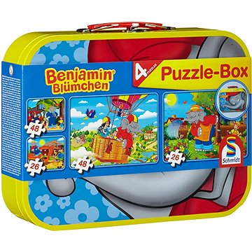 

Puzzle Benjamin Kvítko 4v1 v plechovém kufříku (26,26,48,48 dílků)