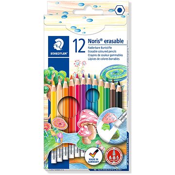 

STAEDTLER Noris Club šestihranné s gumou, 12 barev