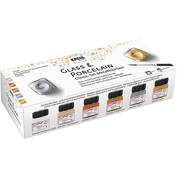 

KREUL Metallic Sada barev na sklo a porcelán, 6 x 20 ml