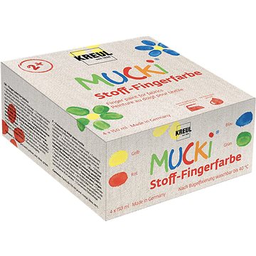 

KREUL Mucki Sada prstových barev na textil, 4 barvy