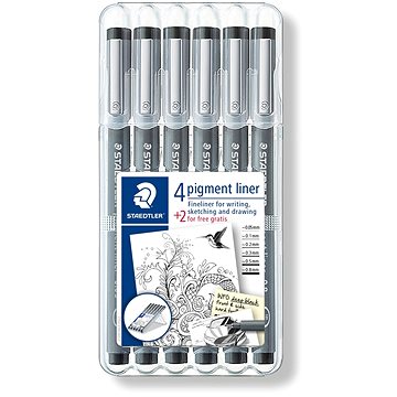 

STAEDTLER Pigment Liner černý, 6 velikostí hrotu