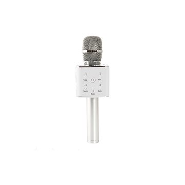 Mikrofon karaoke stříbrný plast s USB kabelem  - Mikrofon