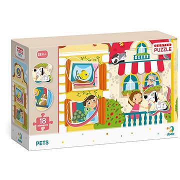 

Dodo Puzzle s tříděním obrázků Mazličci 18 dílků