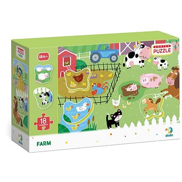 

Dodo Puzzle s tříděním obrázků Farma 18 dílků