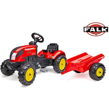Falk šlapací traktor 2058L Country Farmer s vlečkou - červený - Šlapací traktor