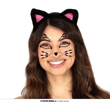 

Nalepovací kamínky na obličej - kočka - halloween