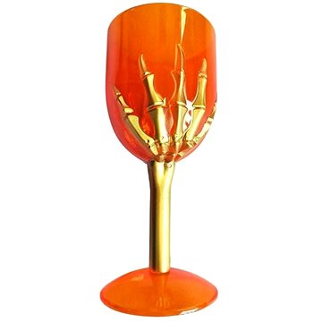 

GUIRCA Oranžový pohár s rukou kostlivce 18 cm - Halloween