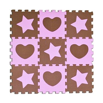 

Sun Ta Toys Pěnové puzzle Hvězdy a srdce růžové S4 (30x30)