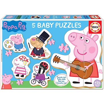 

Educa Baby puzzle Prasátko Peppa 2, 5v1 (3-5 dílků)