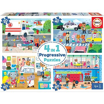 

Educa Puzzle Hrdinové v akci 4v1 (20,40,60,80 dílků)