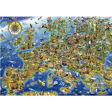 

Educa Puzzle Šílená mapa Evropy 500 dílků