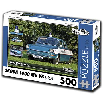 

Retro-auta Puzzle č. 33 Škoda 1000 MB VB (1967) 500 dílků
