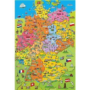 

Schimdt Puzzle Kreslená mapa Německa 200 dílků