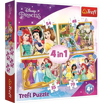 

Trefl Puzzle Disney princezny: Šťastný den 4v1 (35,48,54,70 dílků)