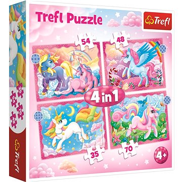 

Trefl Puzzle Jednorožci a kouzla 4v1 (35,48,54,70 dílků)