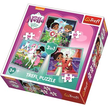 

Trefl Puzzle Nella, princezna rytířů a její svět 3v1 (20,36,50 dílků)