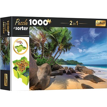 

Trefl Puzzle s třídičem 2v1 Exotická pláž 1000 dílků