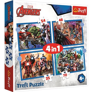 

Trefl Puzzle Stateční Avengers 4v1 (35,48,54,70 dílků)