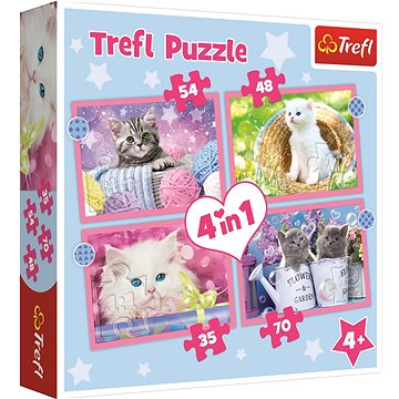 

Trefl Puzzle Veselé kočičky 4v1 (35,48,54,70 dílků)