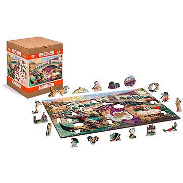 

Wooden city Dřevěné puzzle Benátský karneval 2v1, 300 dílků eko