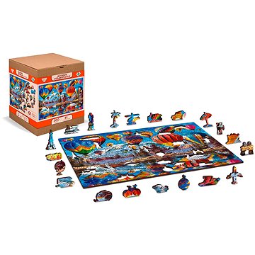

Wooden city Dřevěné puzzle Klidné cestování 2v1, 300 dílků eko