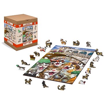 

Wooden city Dřevěné puzzle Koťata v Benátkách 2v1, 300 dílků eko