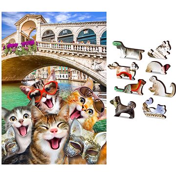 

Wooden city Dřevěné puzzle Koťata v Benátkách 2v1, 75 dílků eko