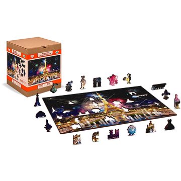 

Wooden city Dřevěné puzzle Noční Paříž 2v1, 300 dílků eko