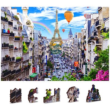 

Wooden city Dřevěné puzzle Rušná Paříž 2v1, 150 dílků eko